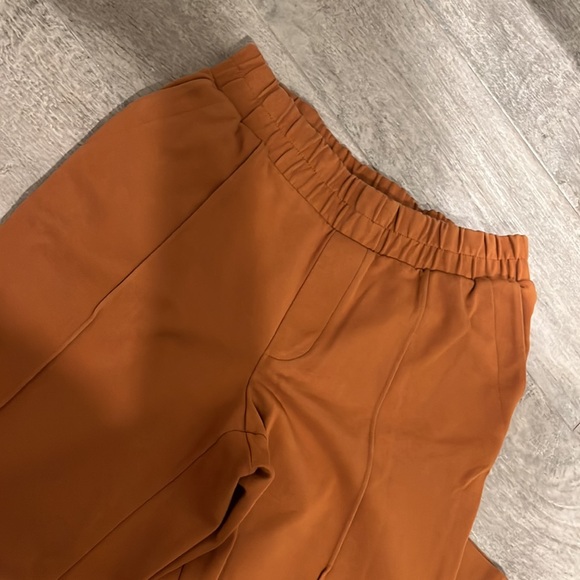 Burnt orange elastic waist casual slacks - Picture 2 of 4